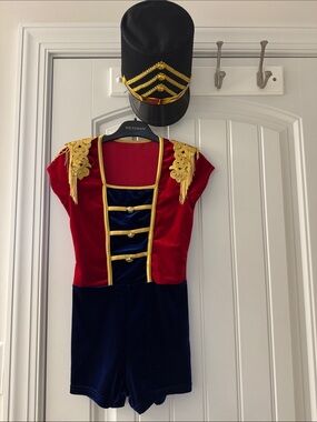Weissman Kids Red & Blue Marching Band Costume with Gold Trim
